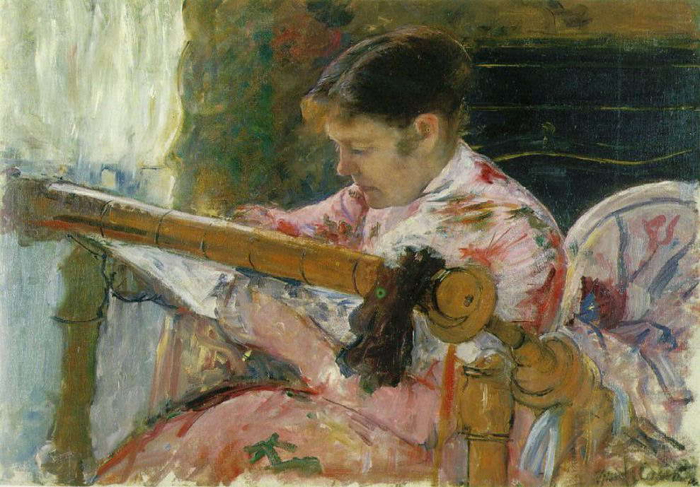A[EJTbg@u Lydia Seated at an Embroidery Frame v@1880/81@65.5 x 92 cm@@Flint Institute of Arts, Michigan